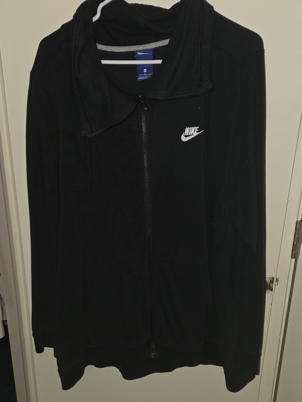 Nike Black Full-Zip Bomber Jacket with White Logo